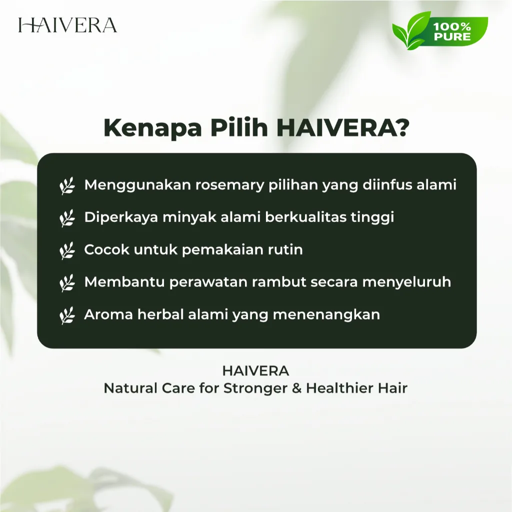 HAIVERA Rosemary Oil 100ml Minyak Penumbuh Rambut Hair Growth Atasi Rontok & Botak