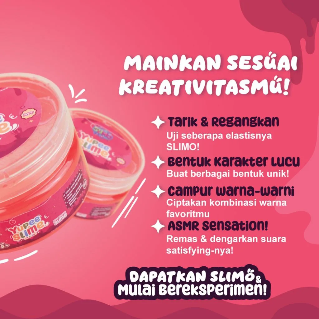 SLIMO Yoopi Slime Mainan Anak Lucu Free Charm + Glitter + Foam + Stiker Slaim 200gr