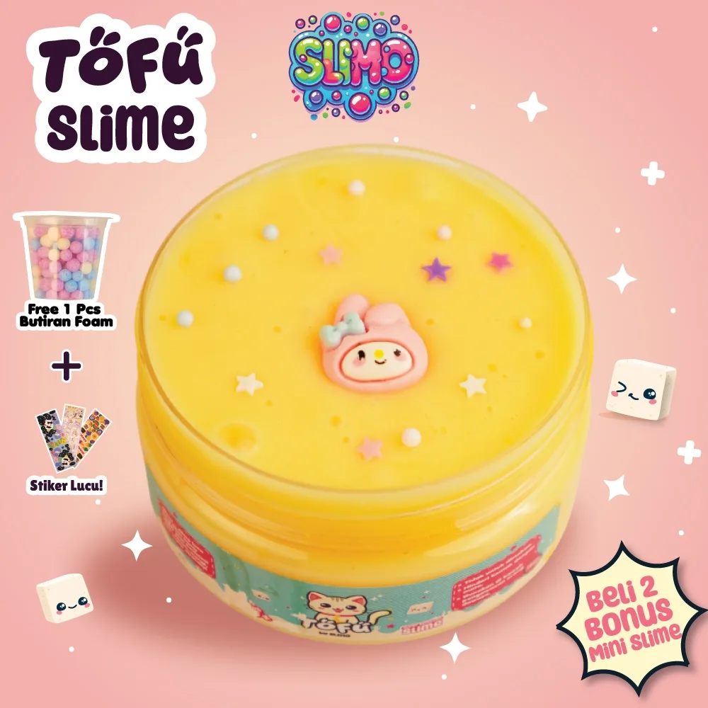 SLIMO Tofu Slime Mainan Anak Slaim Lucu Super Wangi 200Ml Promo Beli 2 Gratis 1 Mini