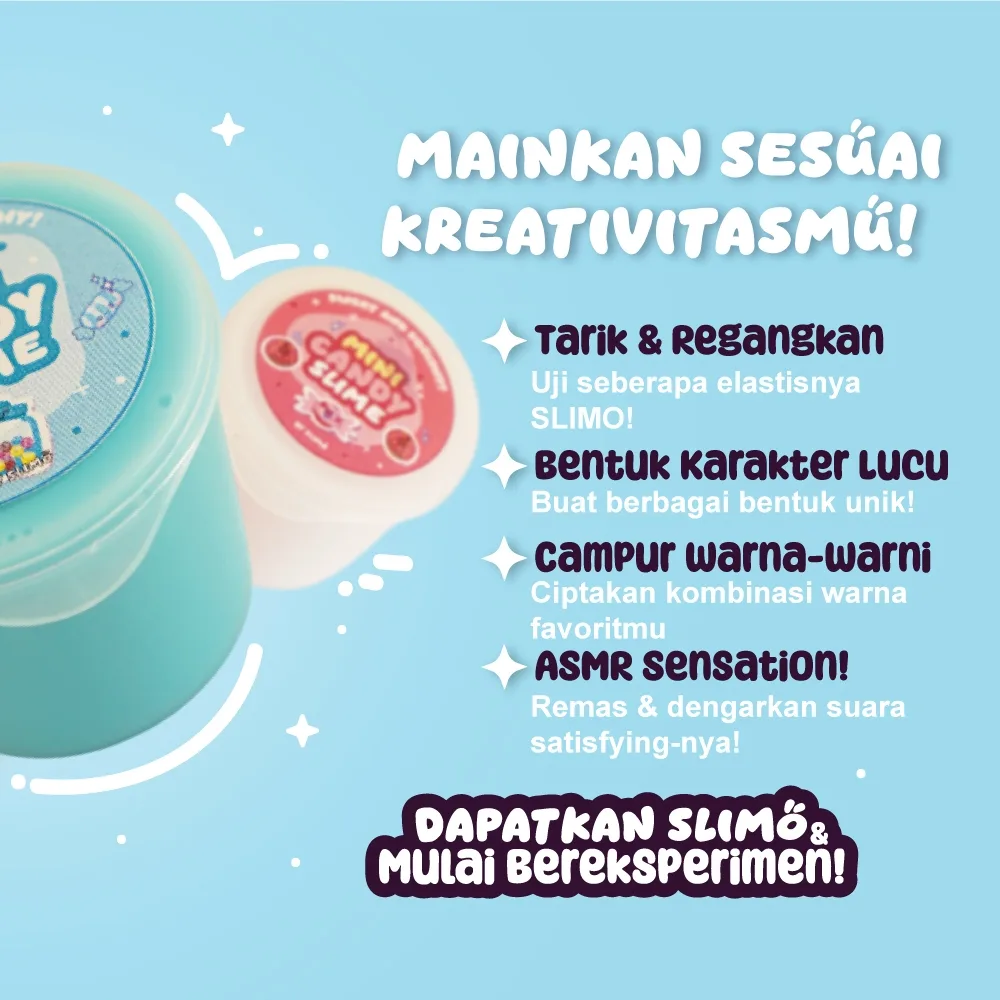 SLIMO Mini Candy Slime Mainan Anak Mini Slaim Lucu Kemasan 25ml Original Slime