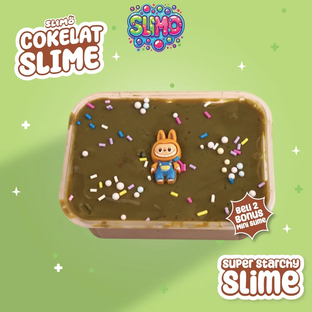 SLIMO Coklat Slime Mainan Anak Slaim Super Stretchy Lembut Wangi 200ml Non Toxic