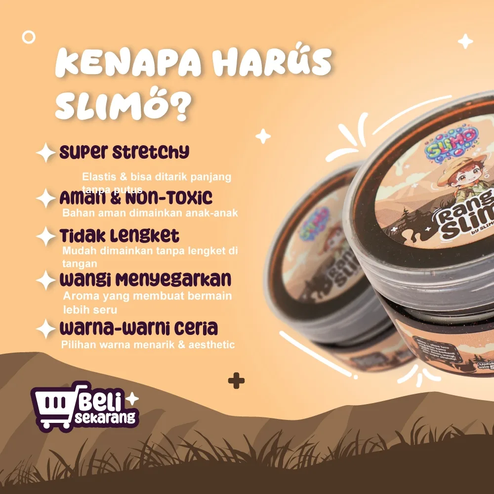 SLIMO Ranger Slime Mainan Anak Slaim Lucu Clear Super Stretchy Tidak Lengket Free Charm Lucu