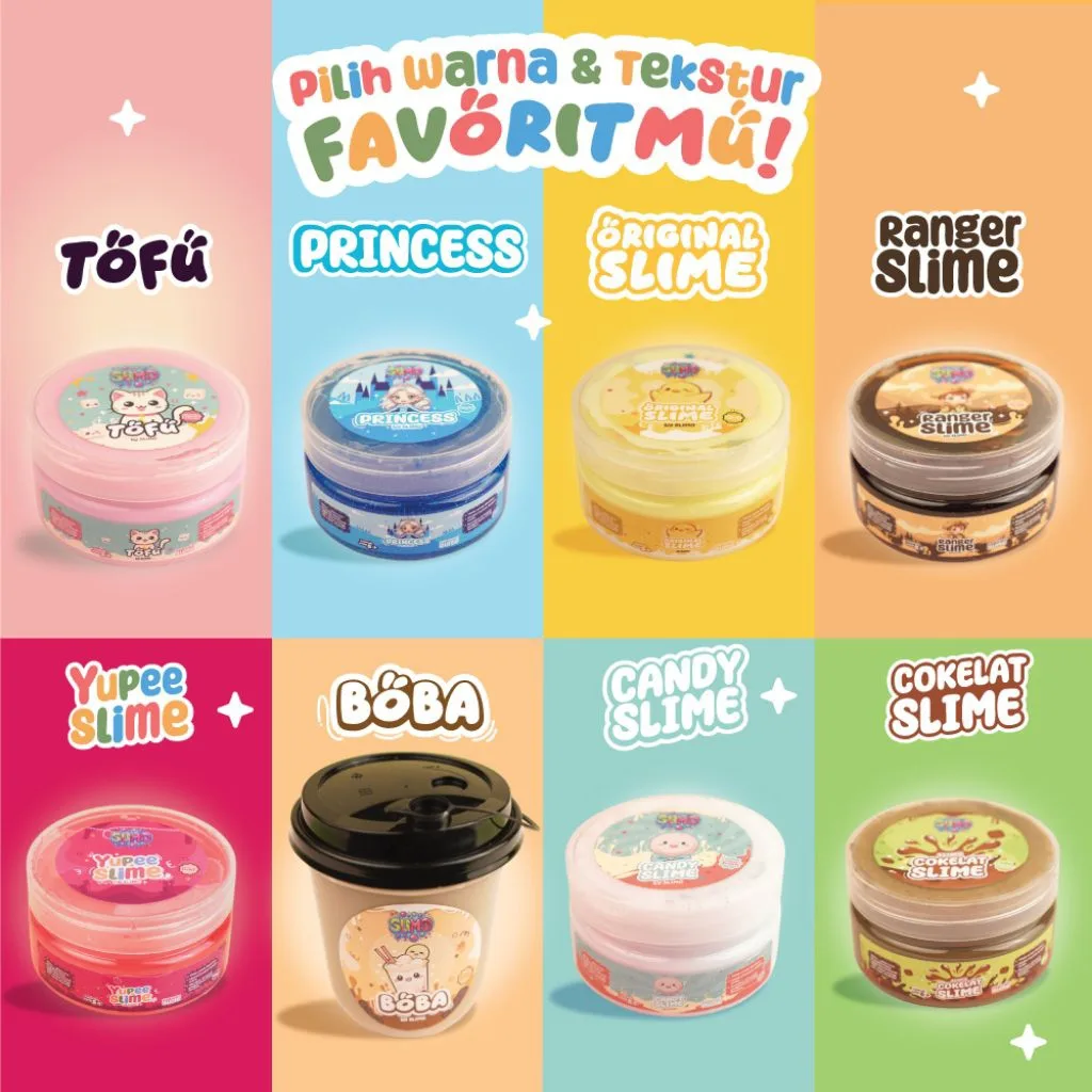 SLIMO Yoopi Slime Mainan Anak Lucu Free Charm + Glitter + Foam + Stiker Slaim 200gr