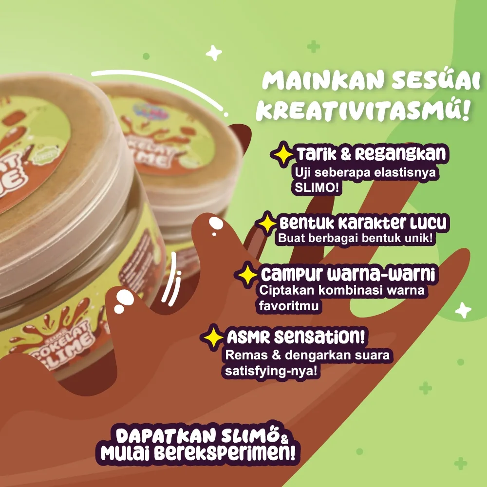 SLIMO Coklat Slime Mainan Anak Slaim Super Stretchy Lembut Wangi Free Foam Gliter Charm Lucu