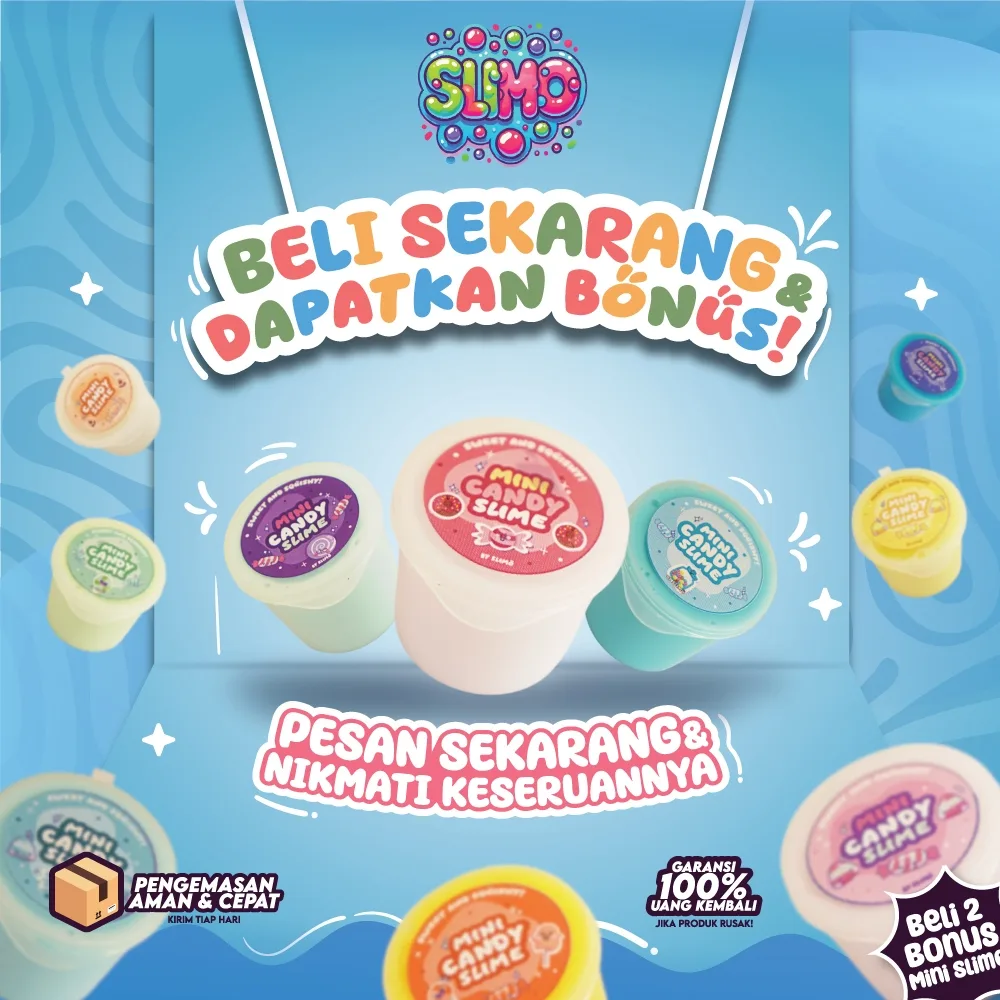 SLIMO Mini Candy Slime Mainan Anak Mini Slaim Lucu Kemasan 25ml Original Slime