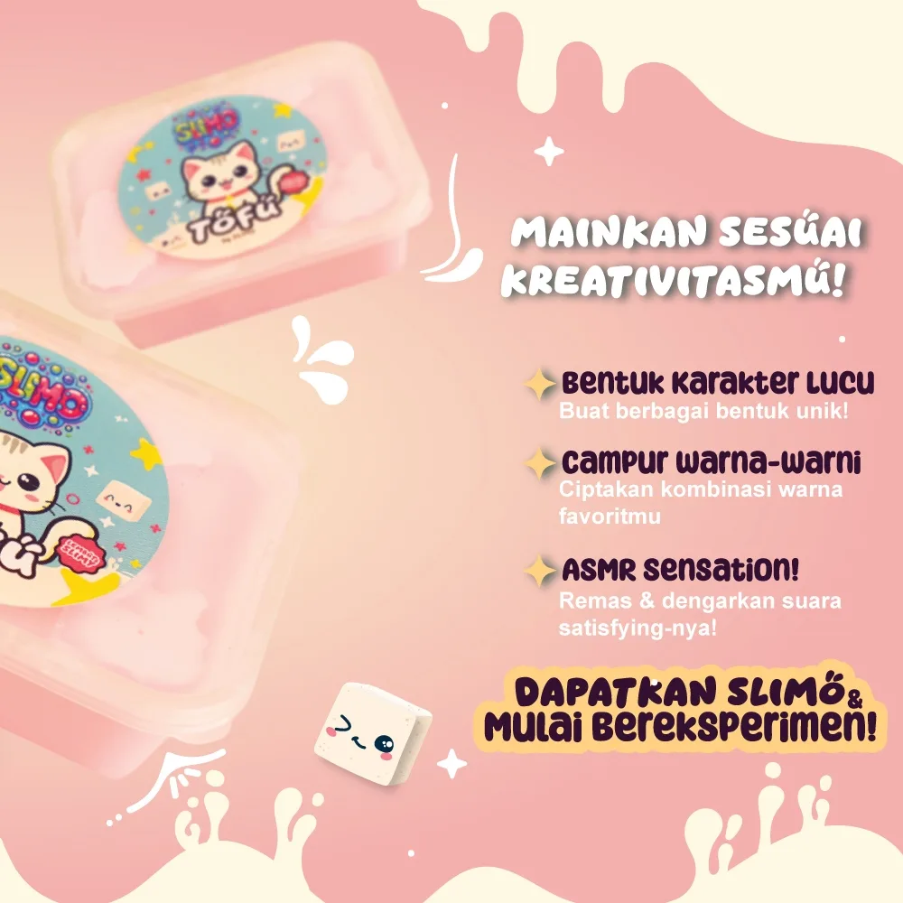 SLIMO Tofu Slime Mainan Anak Slaim Lucu Super Wangi 200ml Tidak Lengket Non Toxic