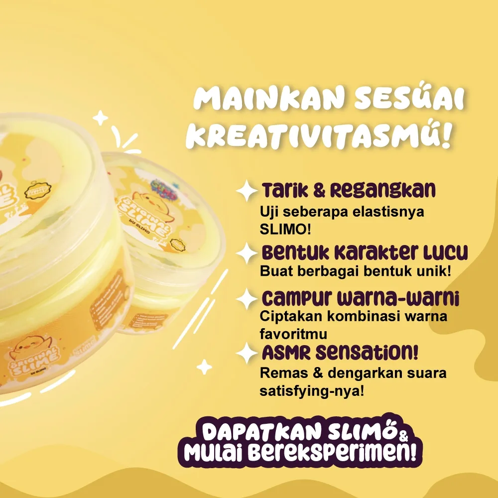 SLIMO Original Slime Mainan Anak Slaim Super Stretchy Lembut 200Gr Free Stiker lucu & Foam