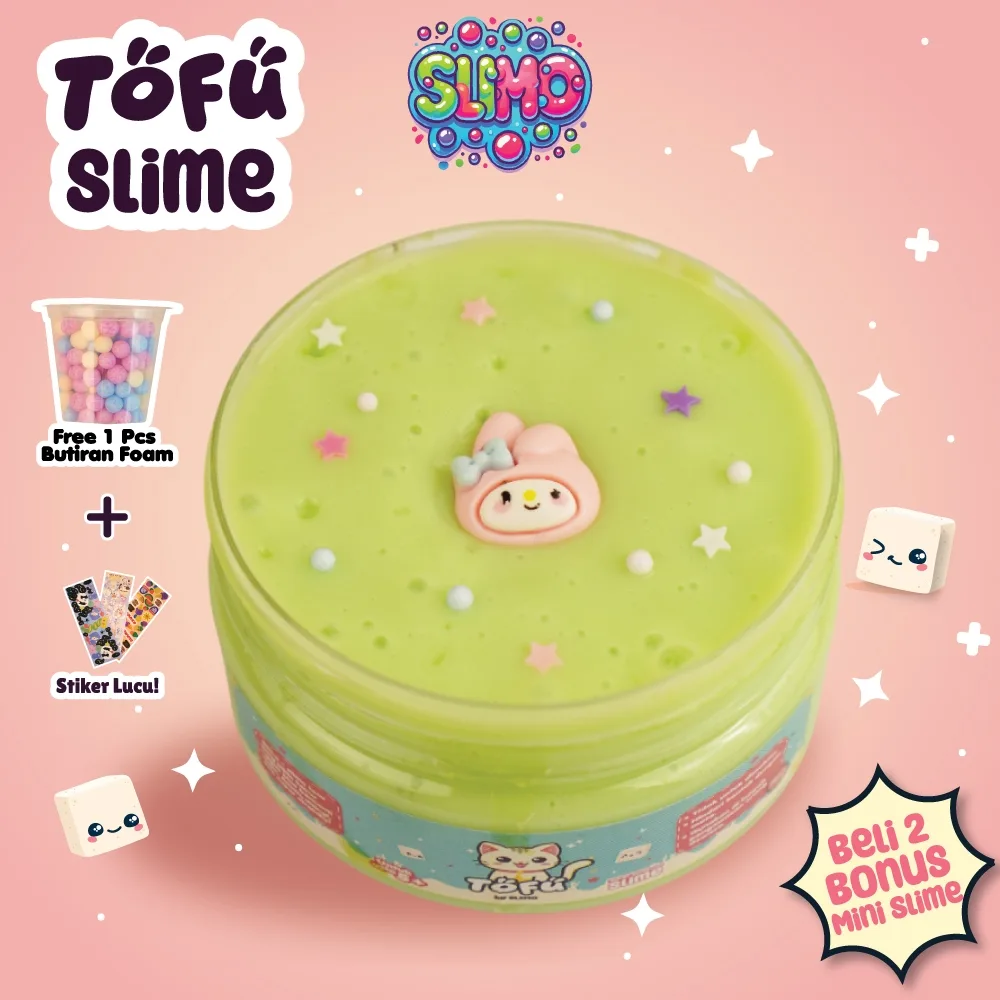 SLIMO Tofu Slime Mainan Anak Slaim Lucu Super Wangi 200Ml Promo Beli 2 Gratis 1 Mini