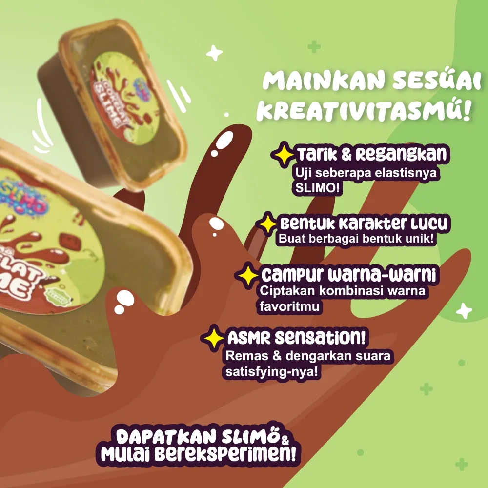SLIMO Coklat Slime Mainan Anak Slaim Super Stretchy Lembut Wangi 200ml Non Toxic