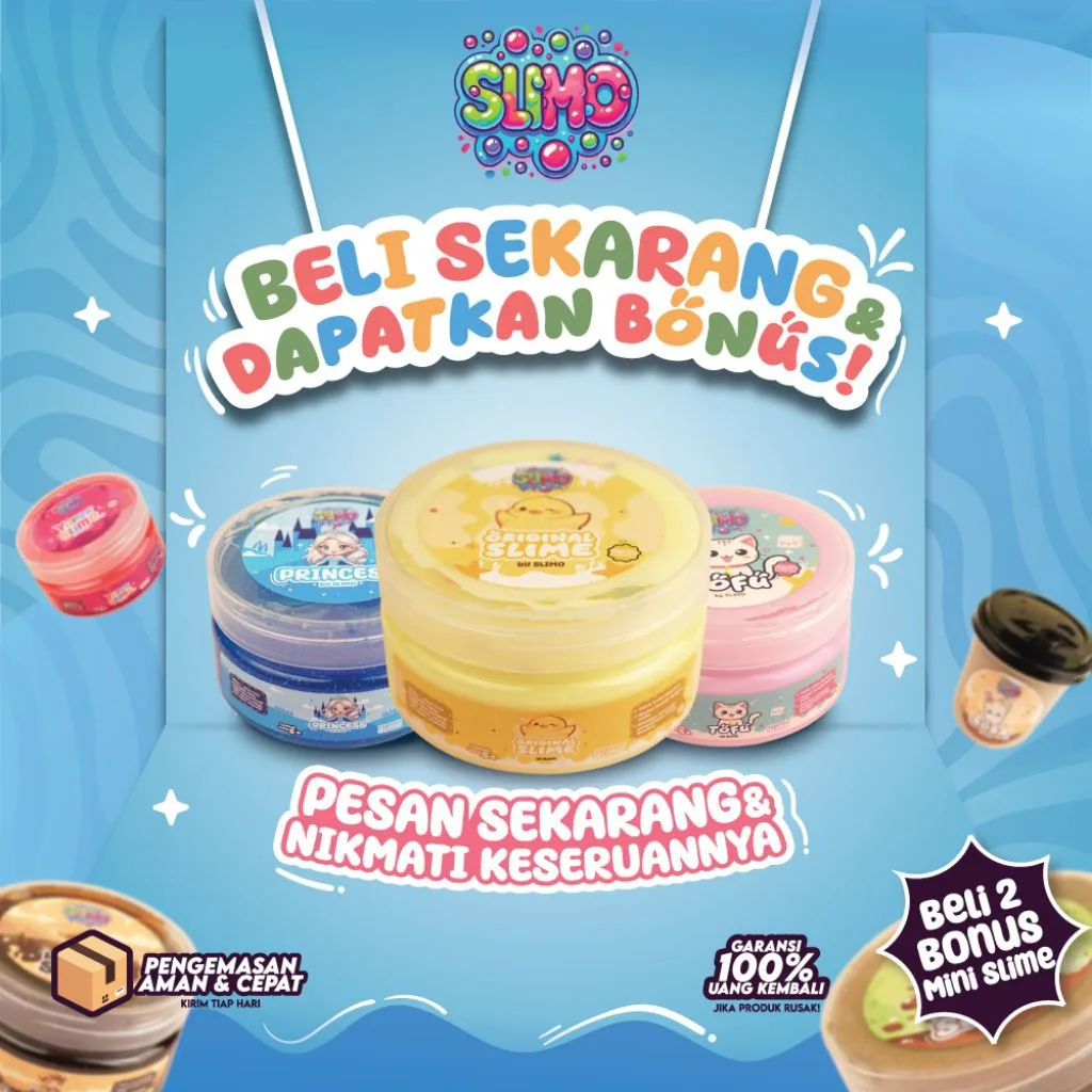 SLIMO Yoopi Slime Mainan Anak Lucu Free Charm + Glitter + Foam + Stiker Slaim 200gr