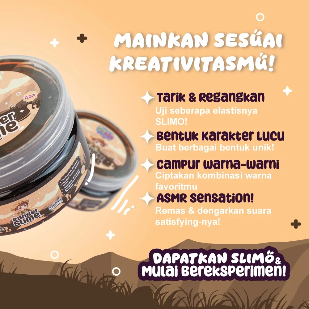 SLIMO Ranger Slime Mainan Anak Slaim Lucu Clear Super Stretchy Tidak Lengket Free Charm Lucu