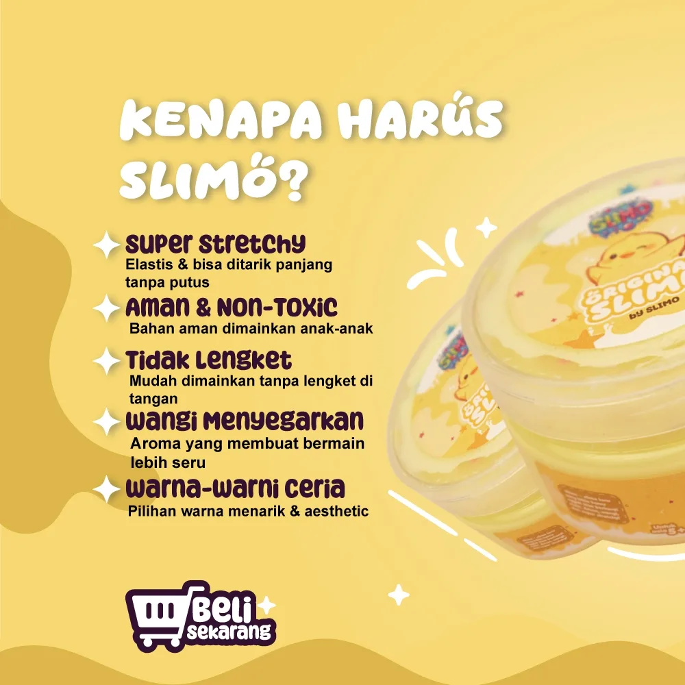 SLIMO Original Slime Mainan Anak Slaim Super Stretchy Lembut 200Gr Free Stiker lucu & Foam