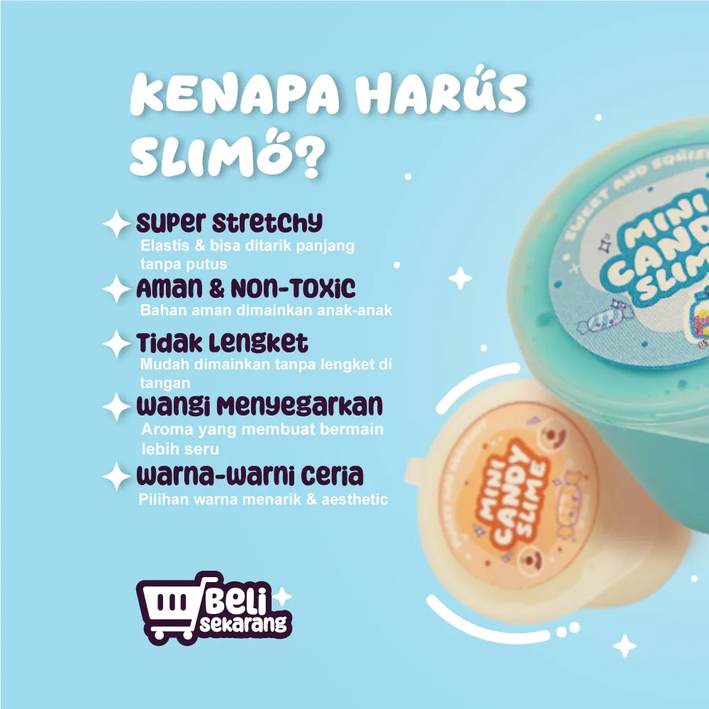 SLIMO Mini Candy Slime Mainan Anak Mini Slaim Lucu Kemasan 25ml Original Slime