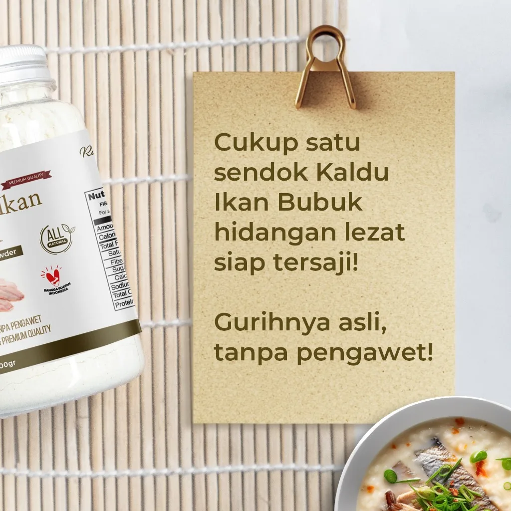 TRIVICO | kaldu Ikan Bubuk | Fish Stock Powder | Non-MSG | Bumbu Kaldu Masakan Sehari-hari | Kaldu Sehat Alami