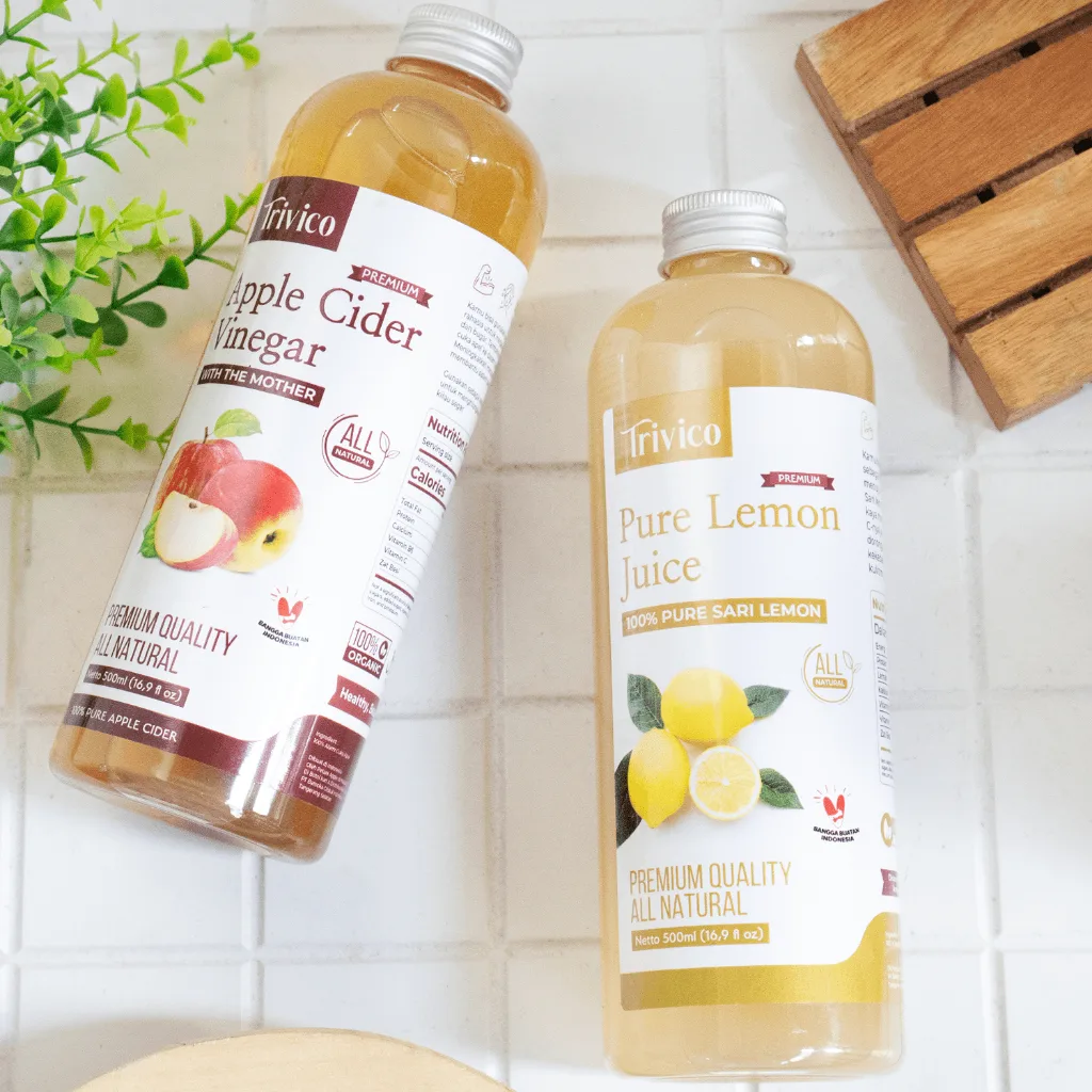 Trivico Paket Hemat 1 Sari Lemon & Cuka Apel 500ml - Minuman Sehat untuk Daya Tahan Tubuh