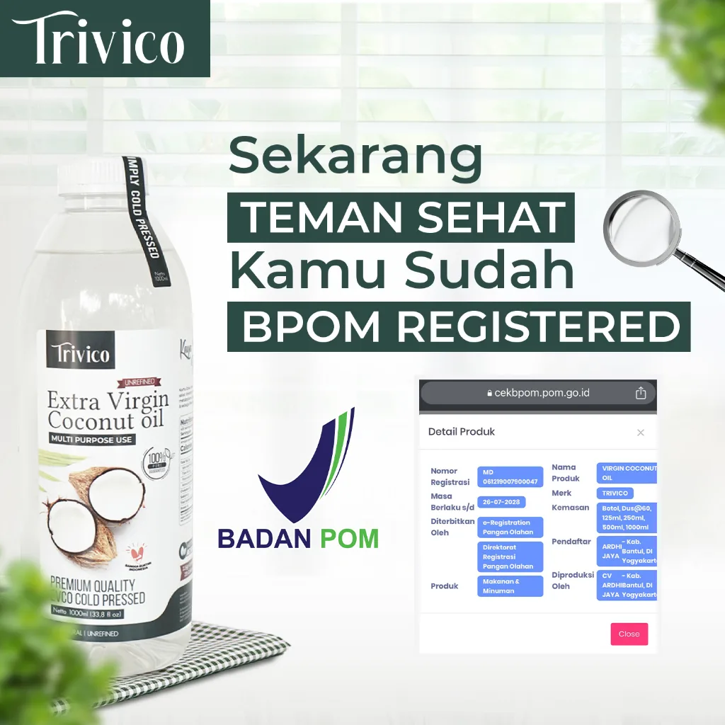 Trivico Minyak VCO Organik Virgin Coconut Oil Spray 100ml - Untuk Masak, Salad Dressing dan Menumis