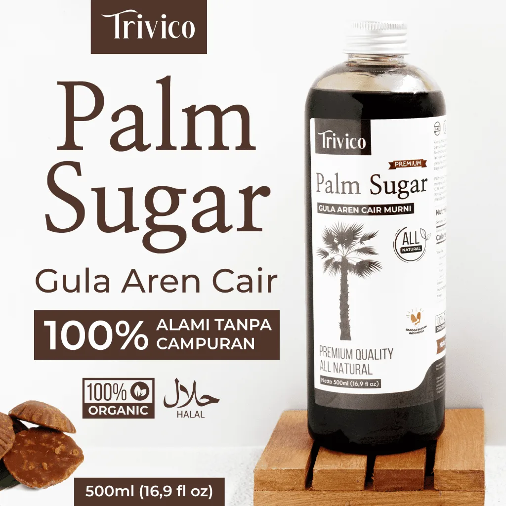 Trivico Gula Aren Cair Organik Premium - Palm Sugar Rasa Manis Alami & Kaya Manfaat