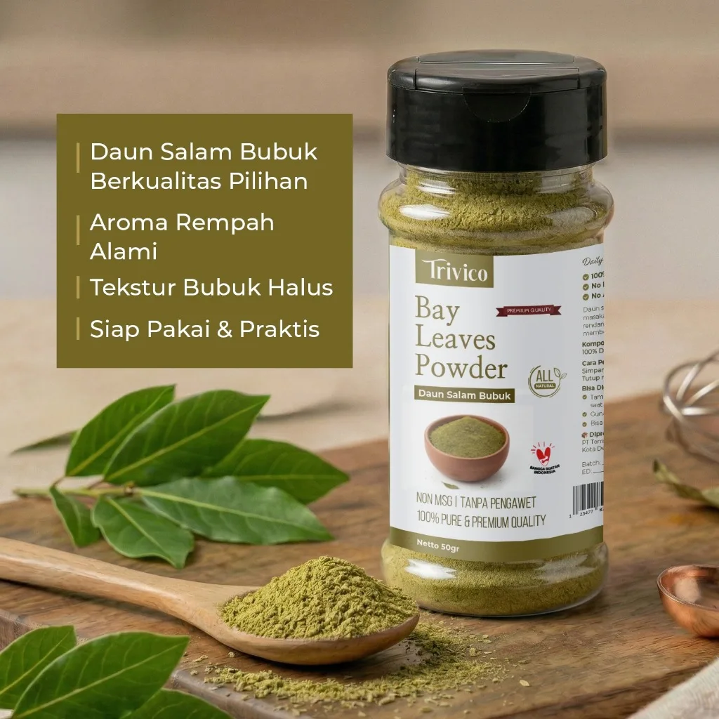 TRIVICO Bay Leaves 50GR Powder Daun Salam Bubuk Bumbu Masak Alami Premium Non MSG Serbaguna