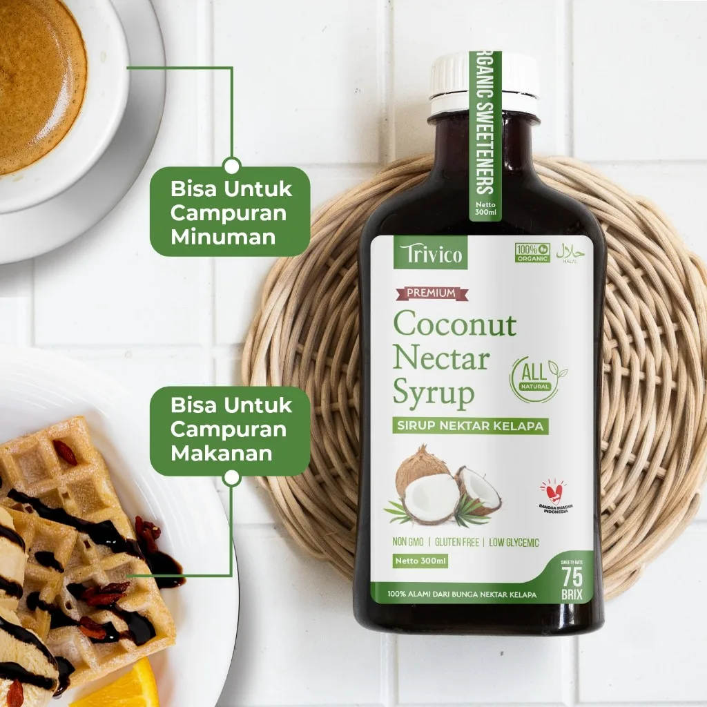 Trivico Gula Kelapa Cair Nektar Kelapa 300ml - Coconut Nectar Syrup | Pengganti Gula Sehat & Gurih