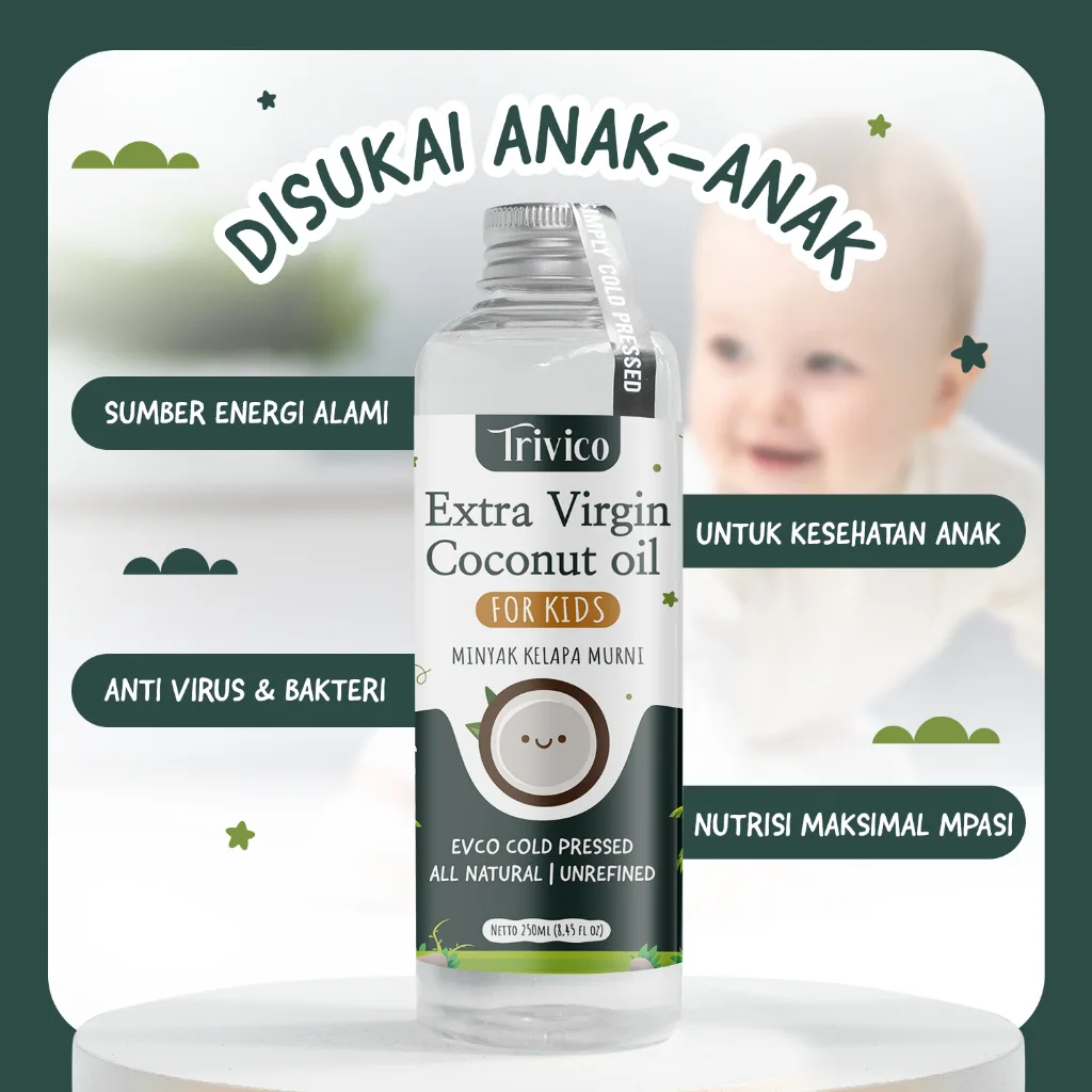 Trivico Minyak VCO Extra Virgin Untuk MPASI Anak & Bayi - USDA Organik