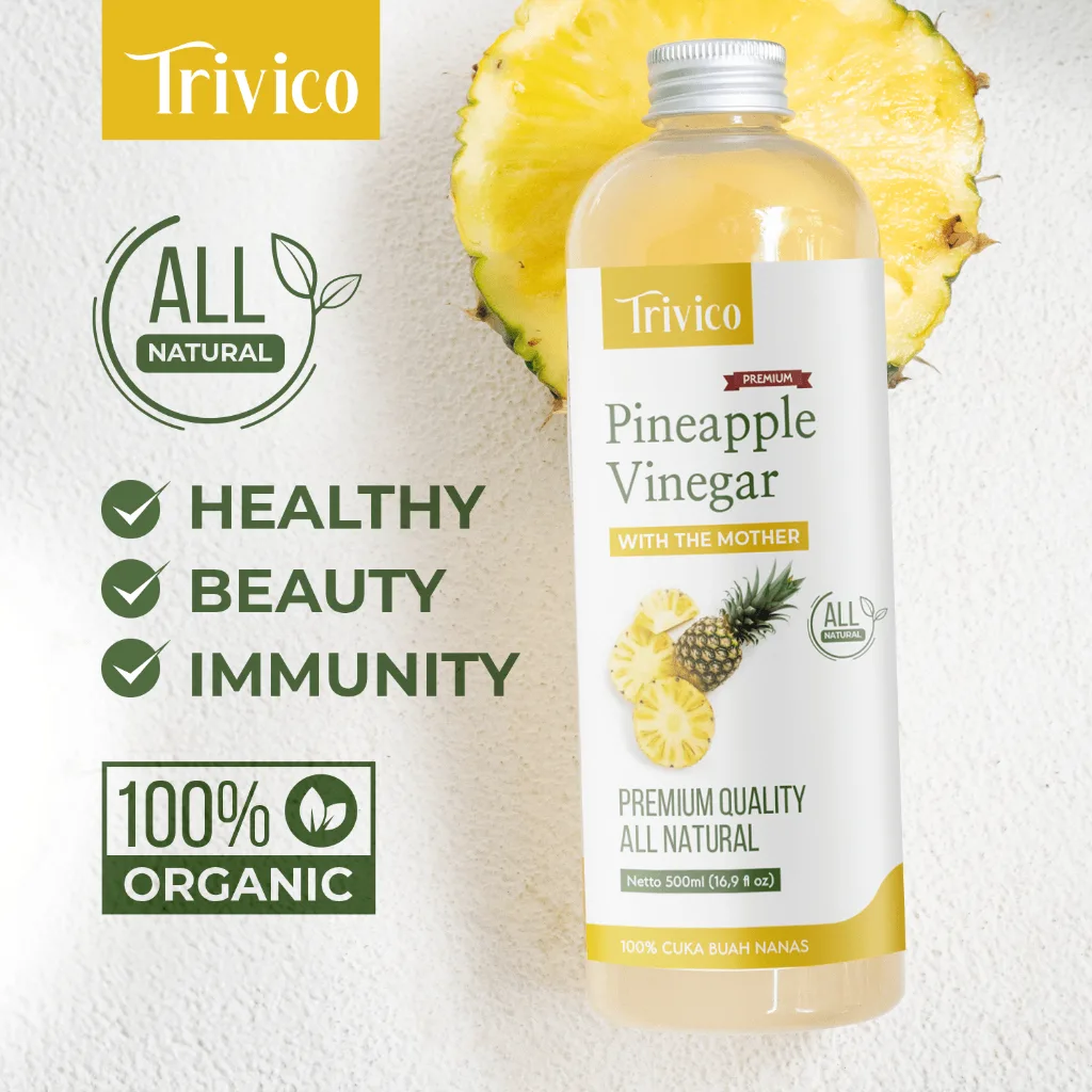 TRIVICO Cuka Nanas Organik 500ml With Mother Pineapple Vinegar Fermentasi Alami
