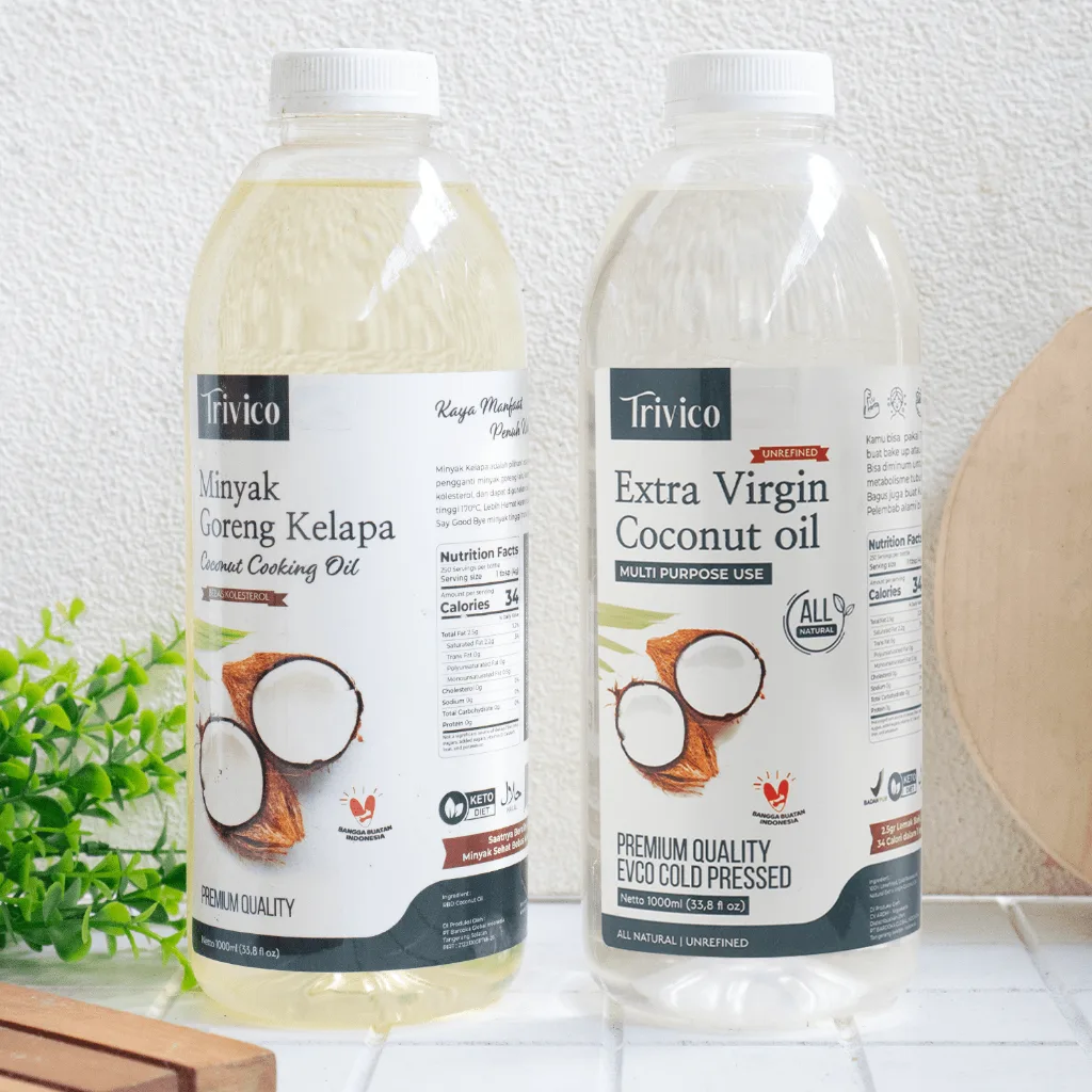 Trivico Paket Hemat 2 Minyak Kelapa Extra Virgin Coconut Oil & Minyak Goreng 1 Liter