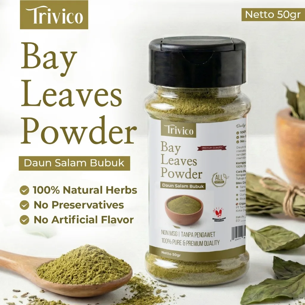 TRIVICO Bay Leaves 50GR Powder Daun Salam Bubuk Bumbu Masak Alami Premium Non MSG Serbaguna