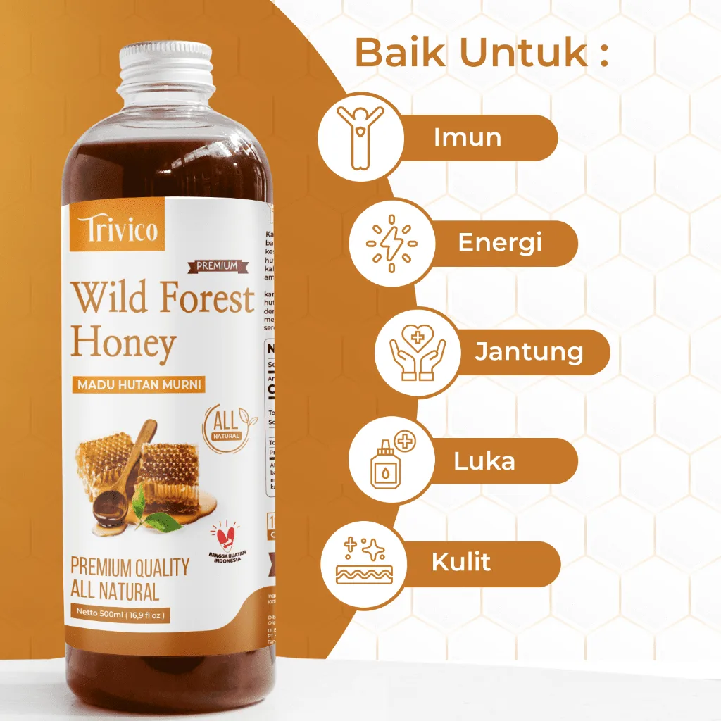 Trivico Madu Hutan 500ml - Madu Asli Kalimantan Kualitas Premium Untuk Kesehatan