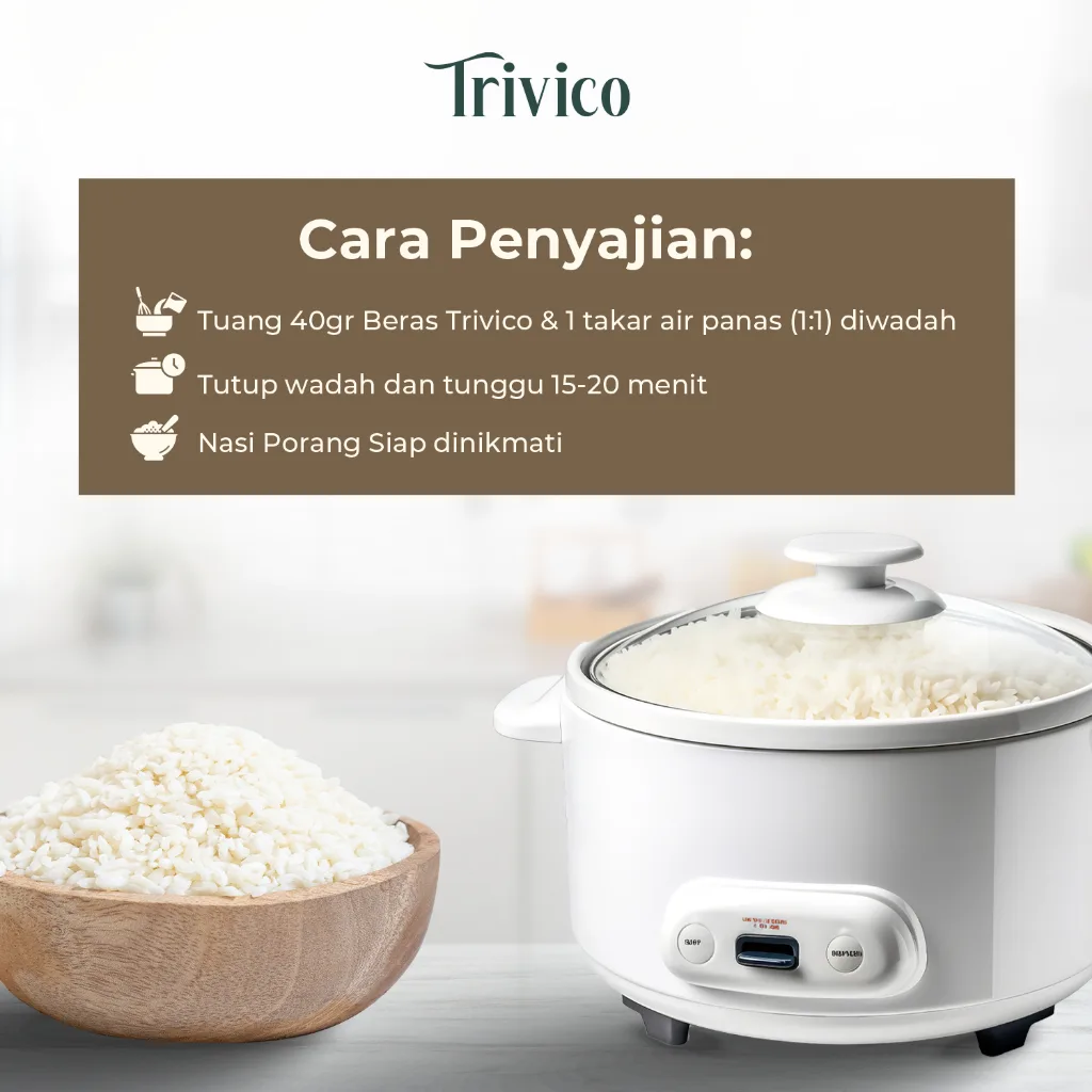 Trivico Beras Porang 1Kg - Rendah Kalori & Karbohidrat
