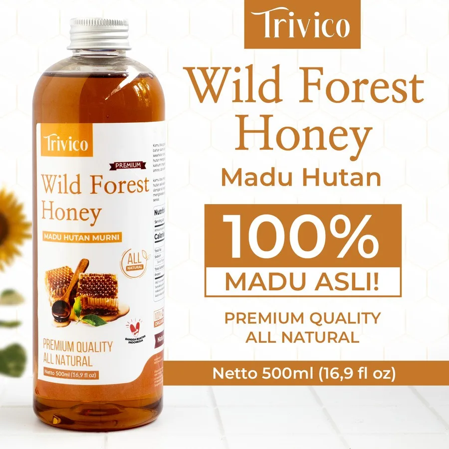 Trivico Madu Hutan 500ml - Madu Asli Kalimantan Kualitas Premium Untuk Kesehatan