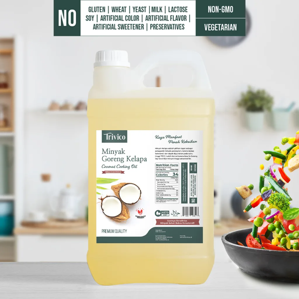 Trivico Minyak Goreng Kelapa 5 Liter - Gurih & Sehat, 100% Murni Minyak Kelapa Asli