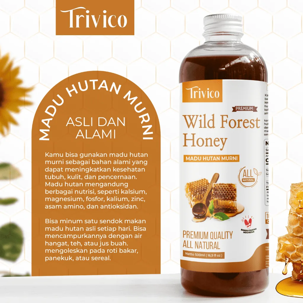 Trivico Madu Hutan 500ml - Madu Asli Kalimantan Kualitas Premium Untuk Kesehatan