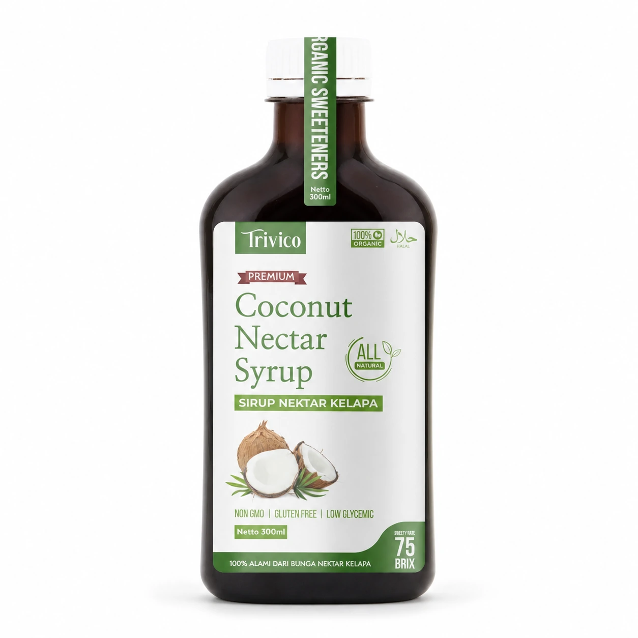 Trivico Gula Kelapa Cair Nektar Kelapa 300ml - Coconut Nectar Syrup | Pengganti Gula Sehat & Gurih