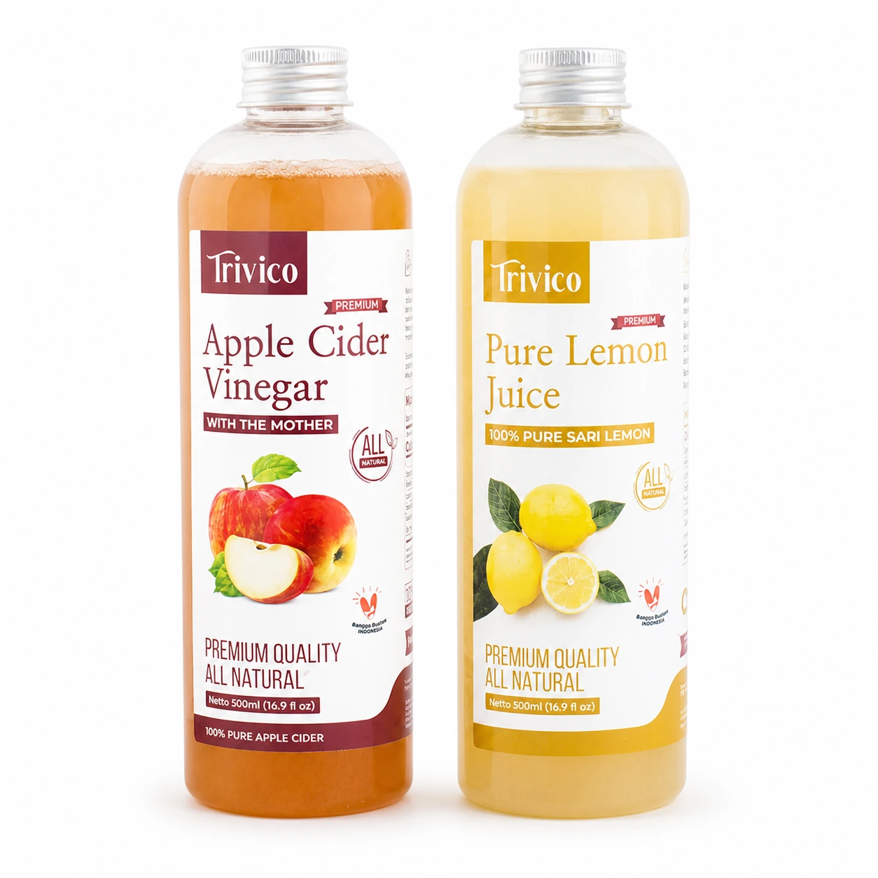 Trivico Paket Hemat 1 Sari Lemon & Cuka Apel 500ml - Minuman Sehat untuk Daya Tahan Tubuh