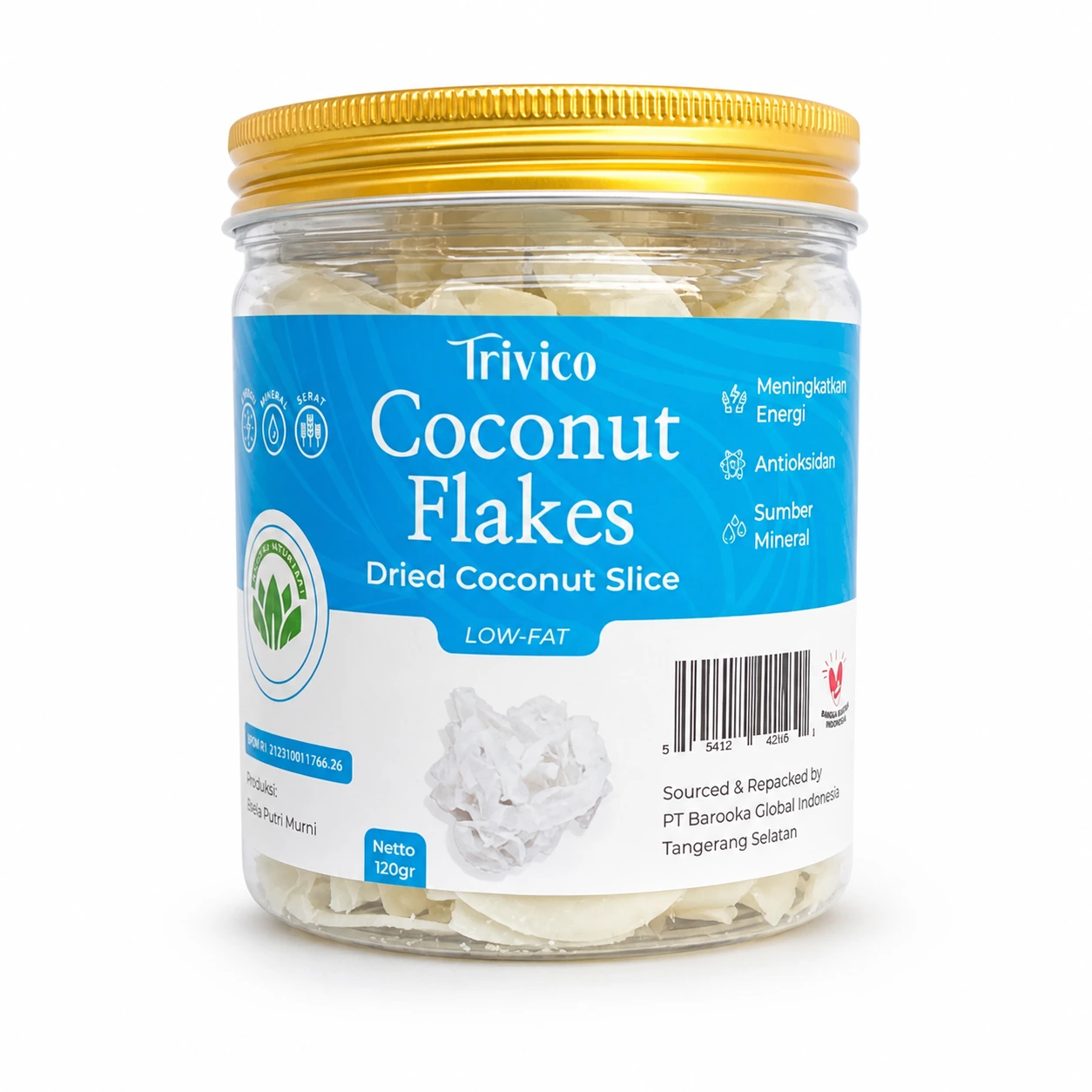 TRIVICO | Dried Coconut Flakes | Kelapa Parut Kering | Kelapa Iris Kering | Tambahan Topping Masakan Kue & Lainnya