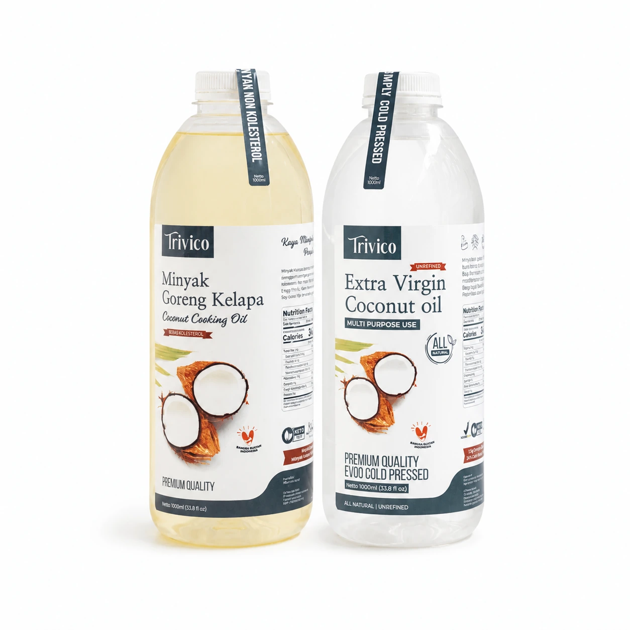 Trivico Paket Hemat 2 Minyak Kelapa Extra Virgin Coconut Oil & Minyak Goreng 1 Liter