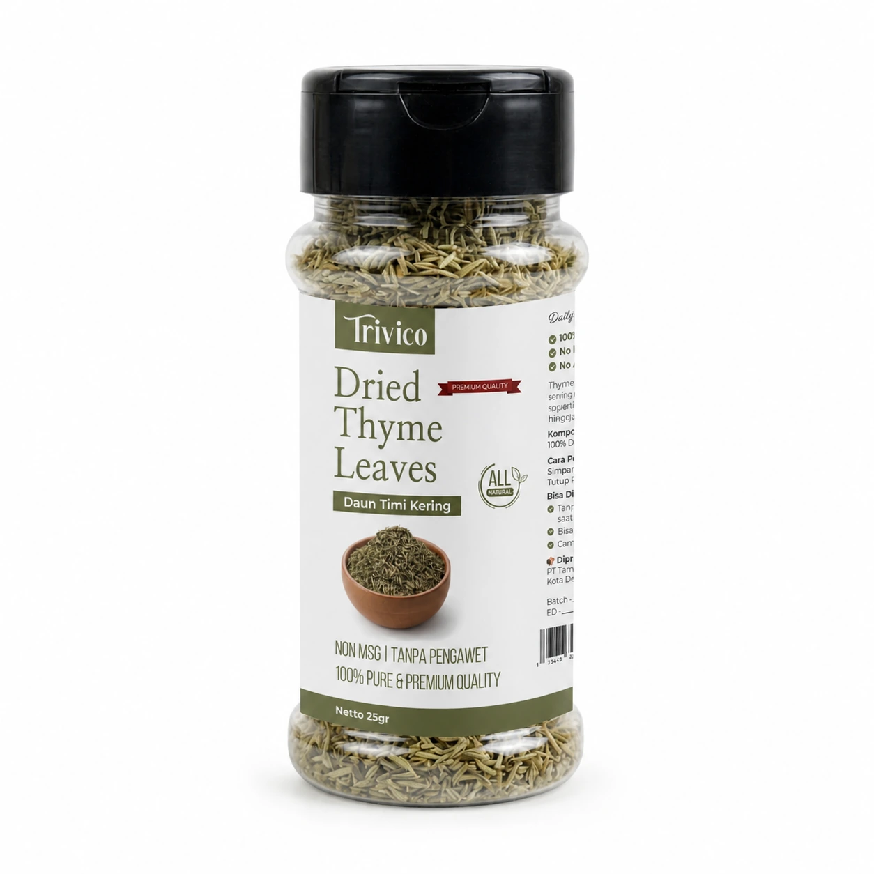 TRIVICO Dried Thyme Leaves 25gr Daun Timi Kering Herbal Bumbu Masak Premium Non MSG