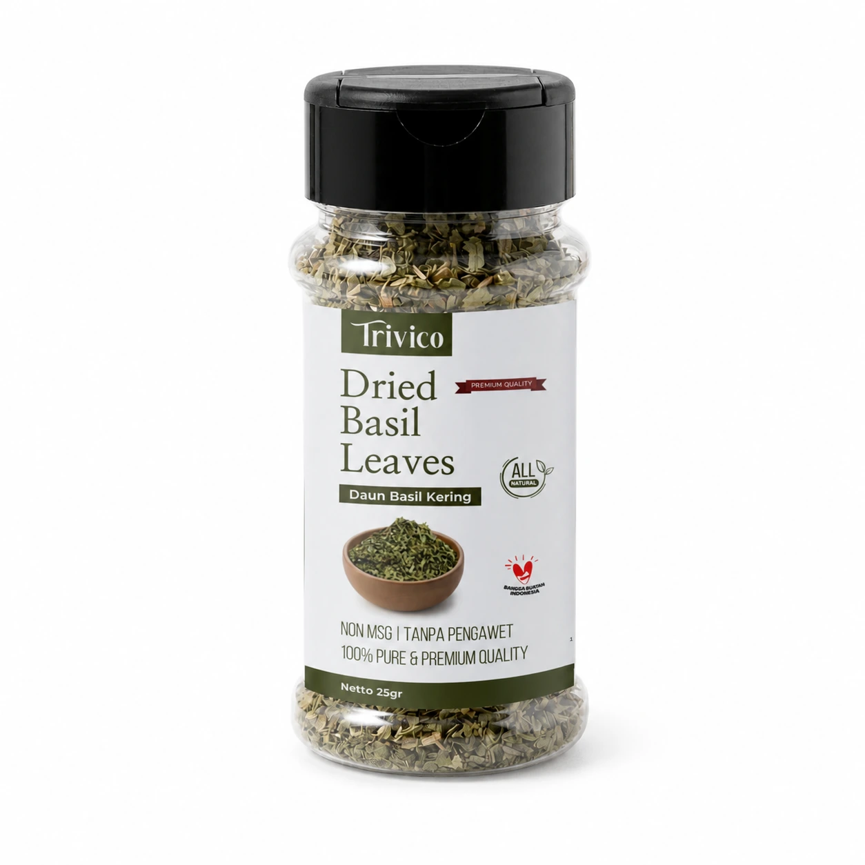 TRIVICO Dried Basil Leaves 25GR Daun Basil Kering Premium Natural Tanpa Pengawet Herbal Masak Aromatik