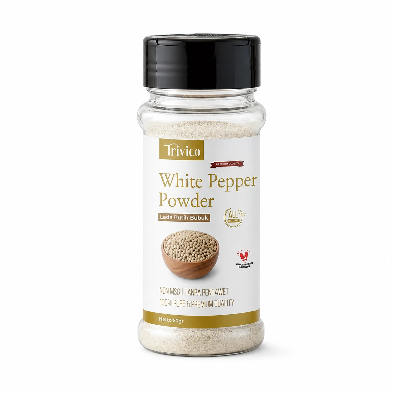 TRIVICO Lada Putih Bubuk 65gr White Pepper Powder Asli Bumbu Dapur Premium Non MSG
