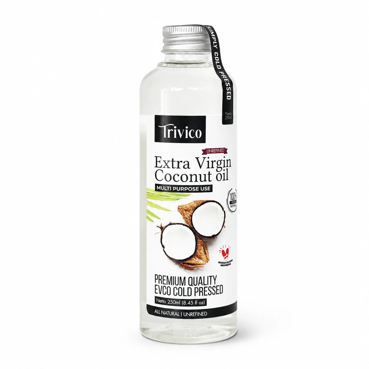 Trivico Minyak VCO Virgin Coconut Oil 250ml - 100% Murni, Cold Pressed, USDA Organik