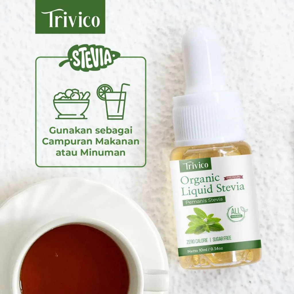 Trivico Liquid Stevia - Pemanis 0 Kalori Alami, Ekstrak Daun Stevia 98%