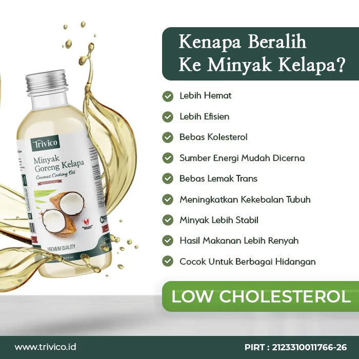 Trivico Minyak Goreng Kelapa 5 Liter - Gurih & Sehat, 100% Murni Minyak Kelapa Asli