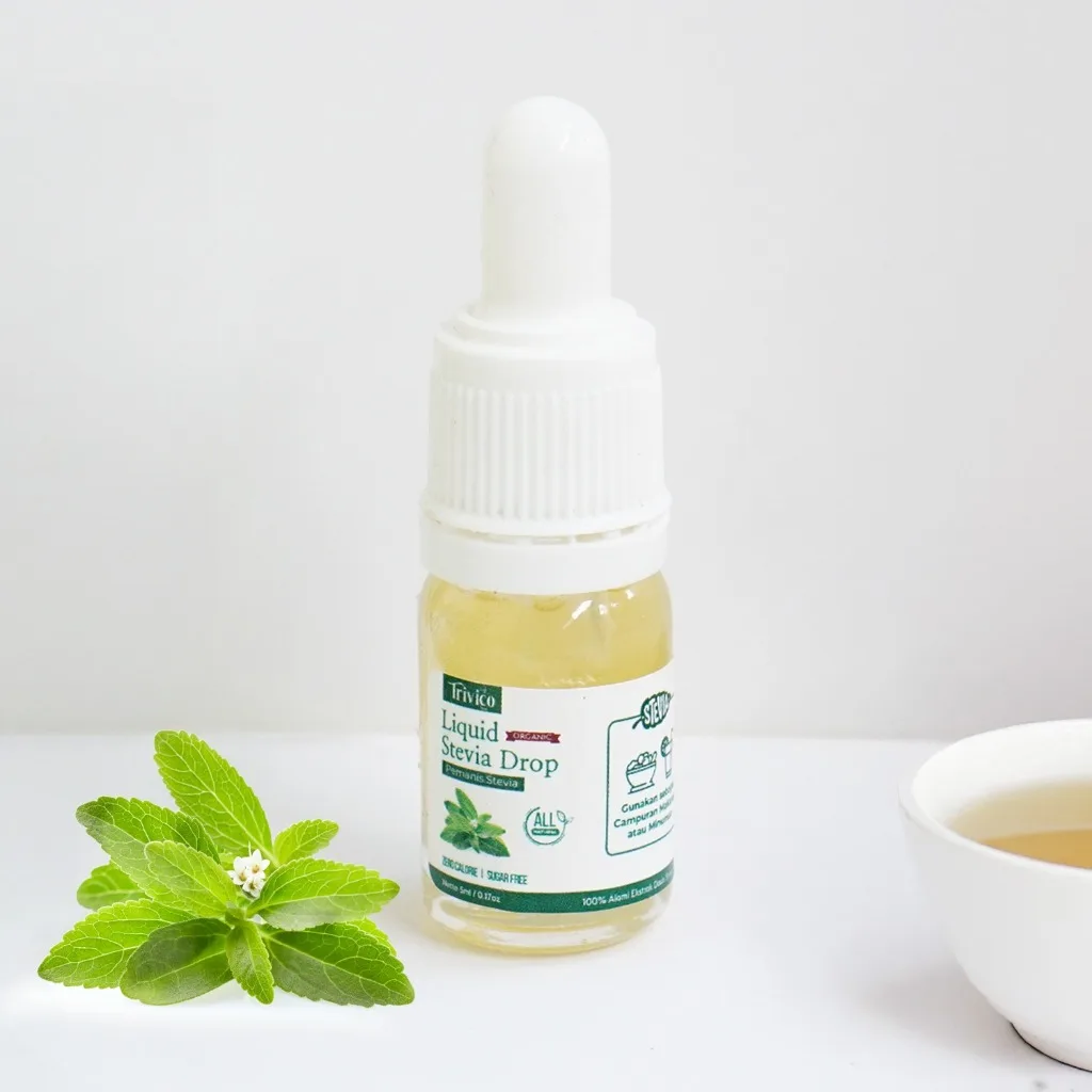 Trivico Liquid Stevia - Pemanis 0 Kalori Alami, Ekstrak Daun Stevia 98% Netto 5ml