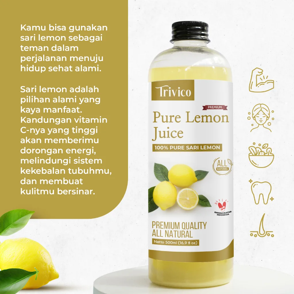 Trivico Sari Lemon Murni 100% - Minuman Diet Sehat & Detox Alami