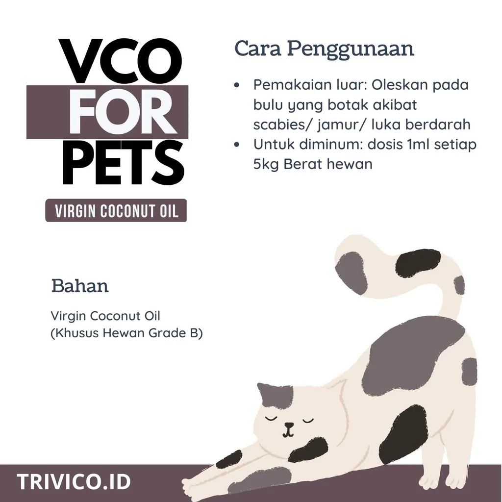 Trivico Minyak VCO Hewan 1 Liter - Obat Ampuh Scabies & Jamur untuk Hewan