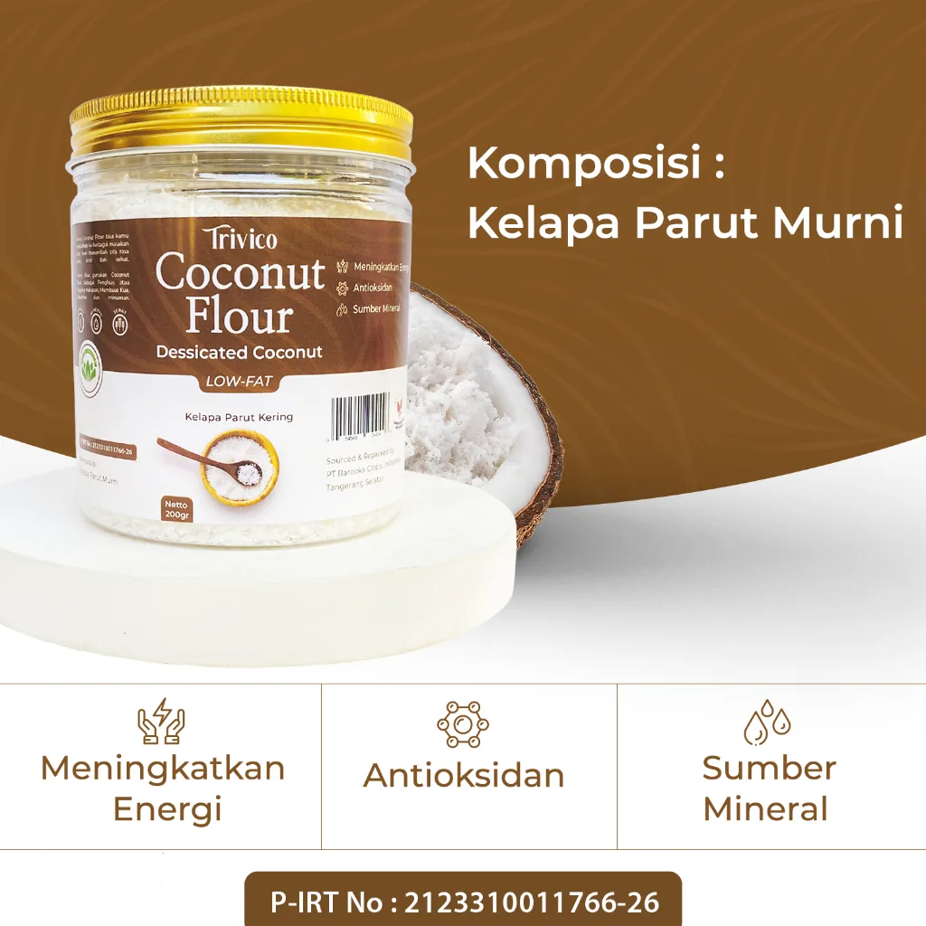 TRIVICO Tepung Kelapa Tepung Kelapa Kering 250g Bahan Kue & Masakan Sehat