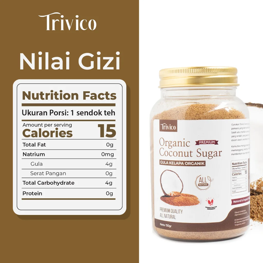 Trivico Gula Kelapa Organik Bubuk - Gula Kelapa Murni 100%