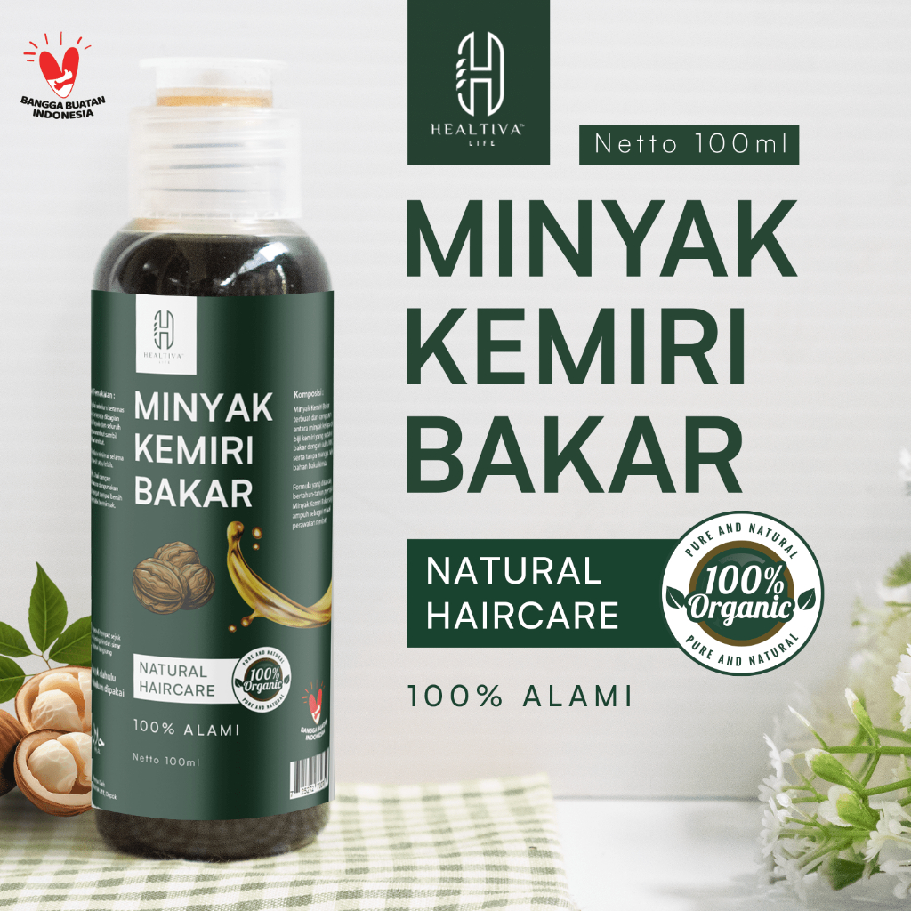 HEALTIVA Minyak Kemiri Bakar 100ml Penghitam Rambut