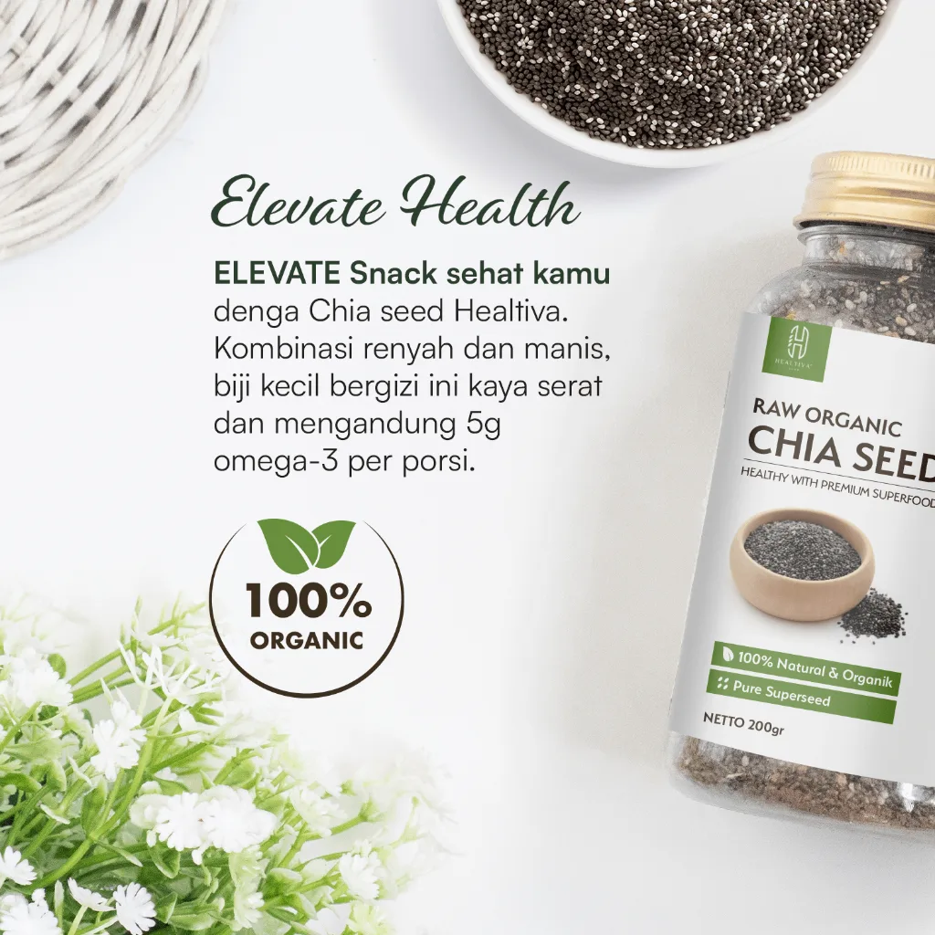 HEALTIVA Chia Seed Hitam 200gr  Mexico Black Chia Seed Premium Biji Chia Superfood