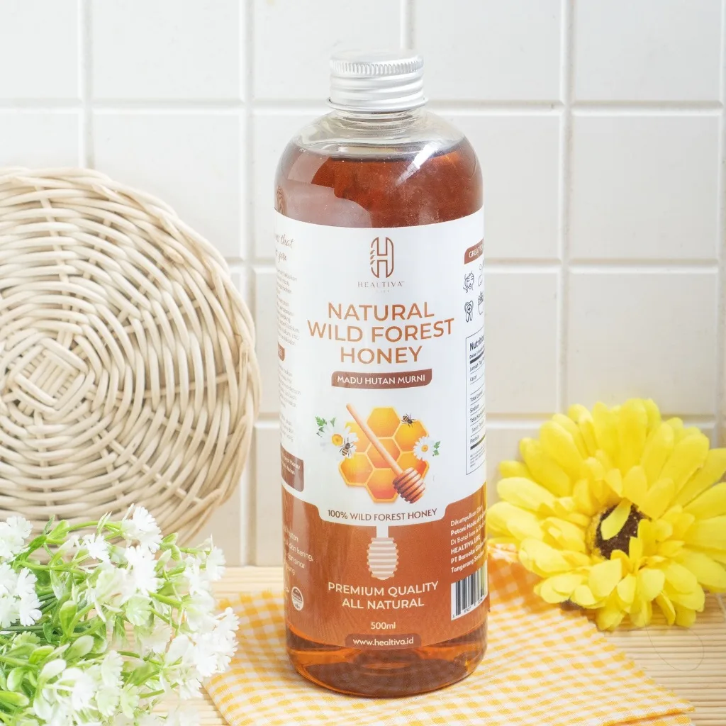 HEALTIVA Madu Hutan Murni 500ml Madu Asli Tanpa Campuran Raw Honey Alami